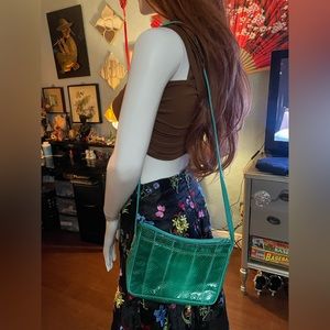 Green snakeskin purse